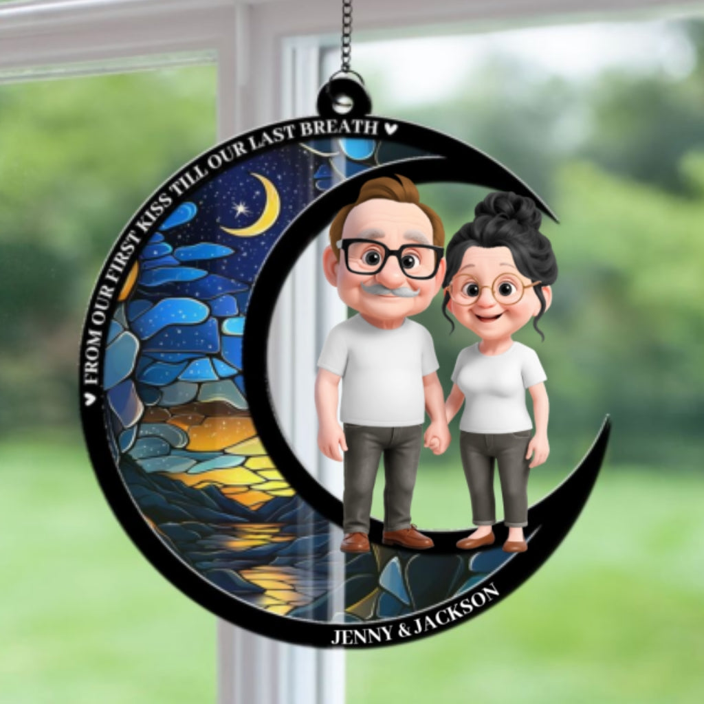 Custom Couple Hanging Decor, Anniversary Valentine's Day Gifts • Our Love Through The Years - Personalized Suncatcher