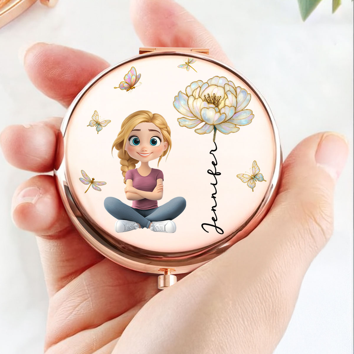 Blooming Soul - Personalized Compact Mirror