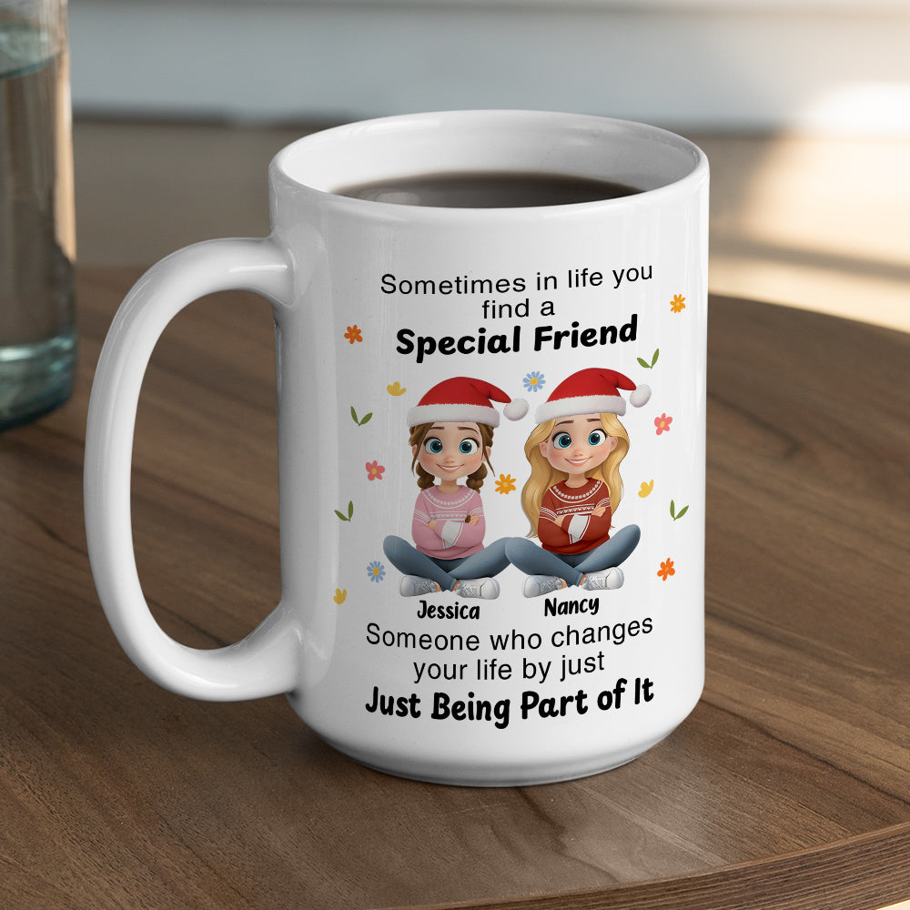 Custom Best Friend, Christmas & Birthday Friendship Keepsake Gift • You Change My Life - Personalized Coffee Mug