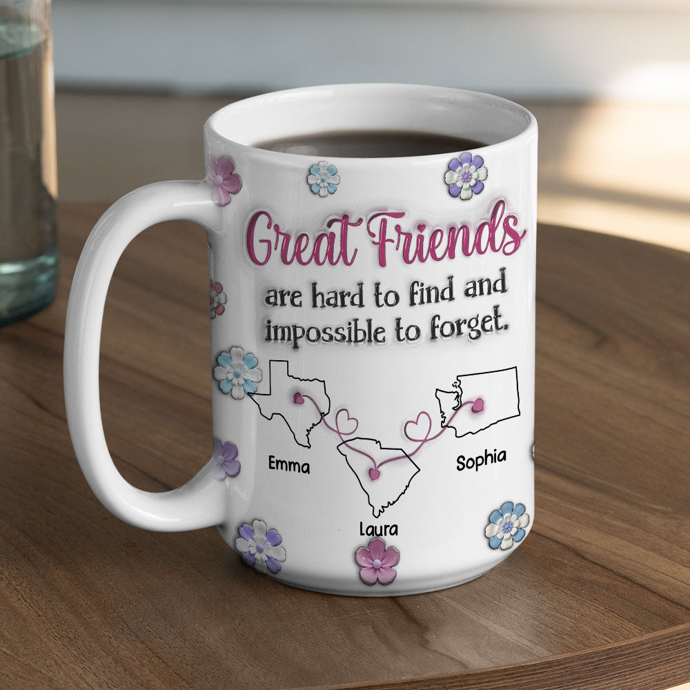 Custom Best Friend, Christmas & Birthday Friendship Keepsake Gift • Great Friend - Personalized 3D Inflated Effect Mug