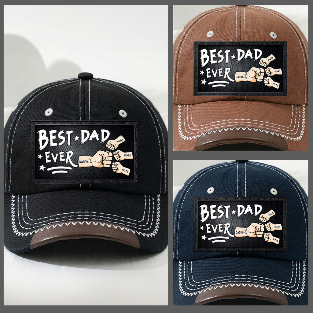 Best Daddy Ever - Personalized Vintage Soft Baseball Cap