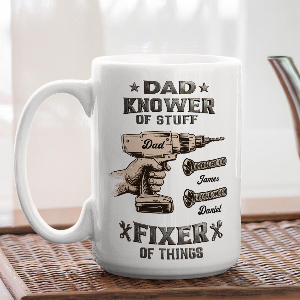 Custom Father's Day, Special Gift for Dad & Grandpa • Fixer Of Things - Personalized Coffee Mug