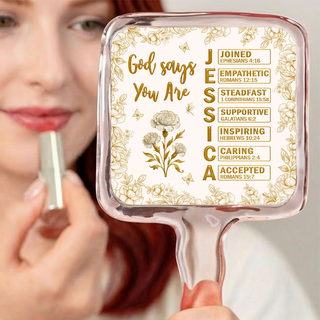 God Says You Are Bible - Personalized Handheld Mirror
