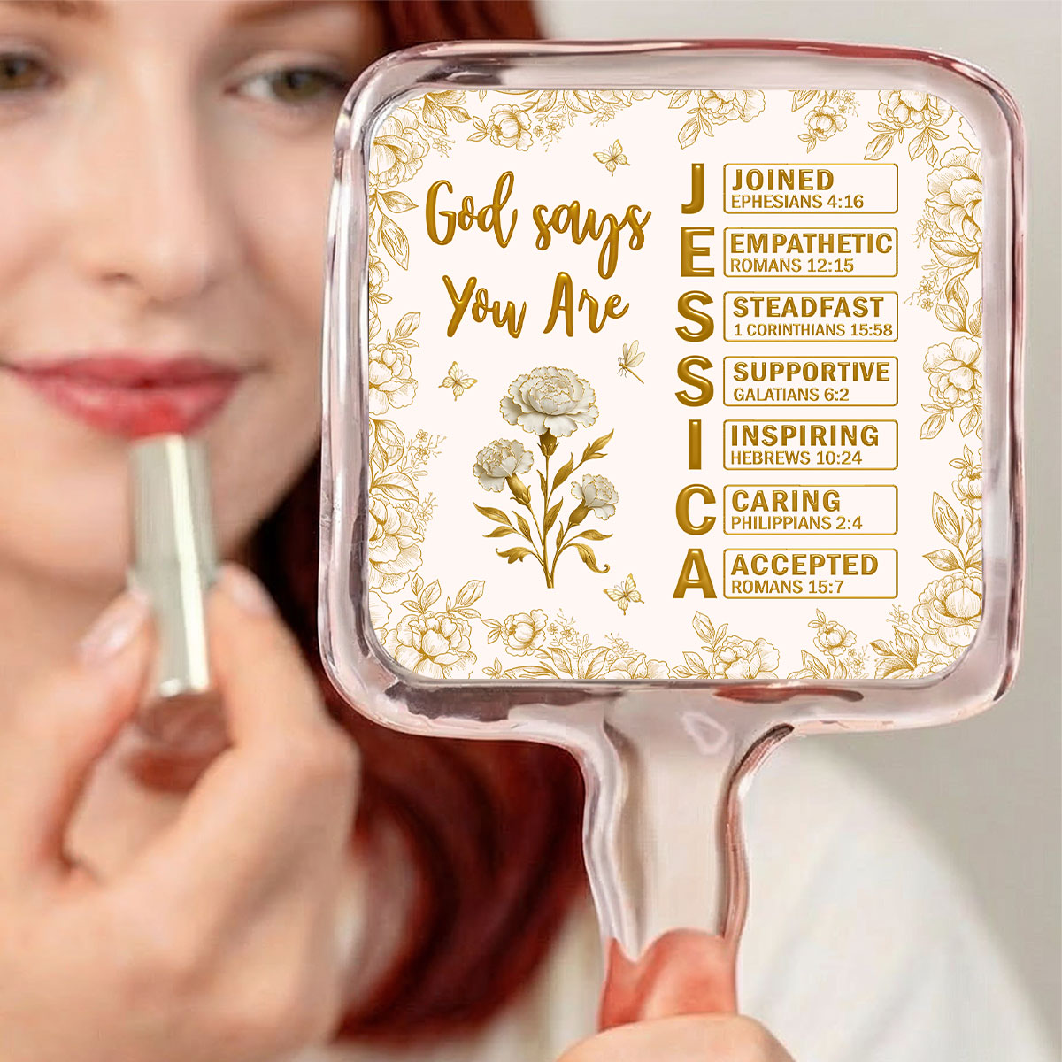 God Says You Are Bible - Personalized Handheld Mirror