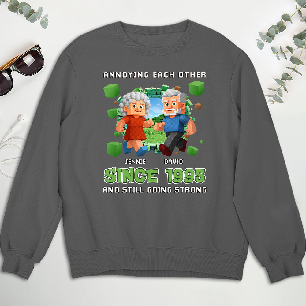 Custom Christmas Anniversary Keepsake Gifts For Husband • Couple Pixel - Personalized Shirt