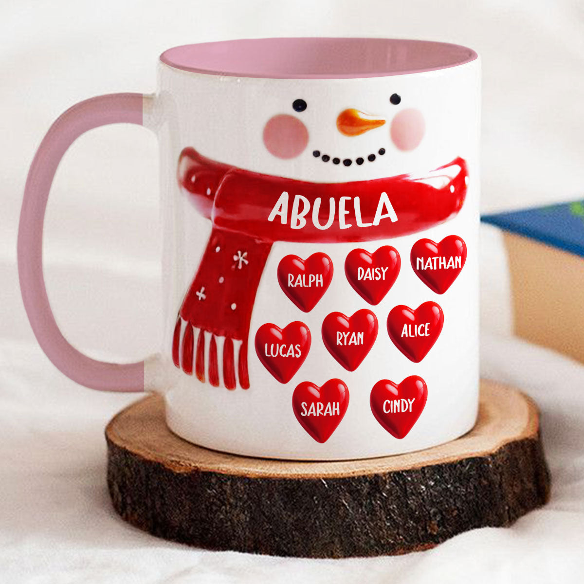 Custom Christmas & Birthday Gift For Grandma • Snowman Grandma - Personalized 3D Inflated Effect Accent Mug