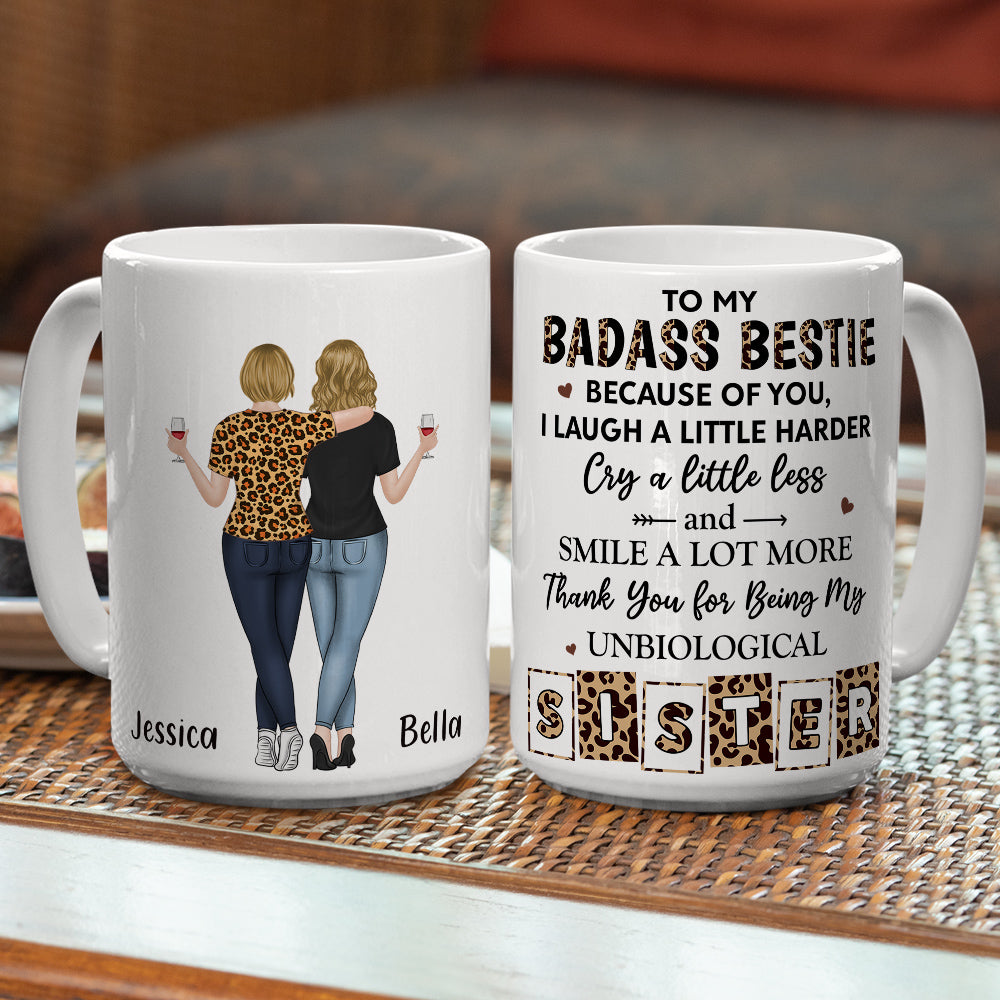 Custom Best Friend, Christmas & Birthday Friendship Keepsake Gift • Because Of You Bestie - Personalized Coffee Mug