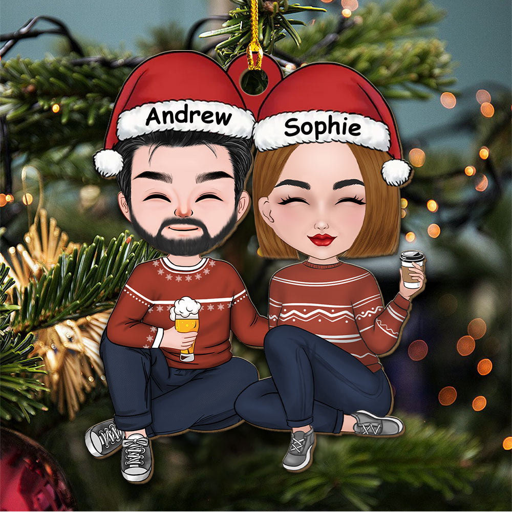 Custom Keepsake Christmas Ornament •  Cheers To A Merry Christmas - Personalized Wood Ornament