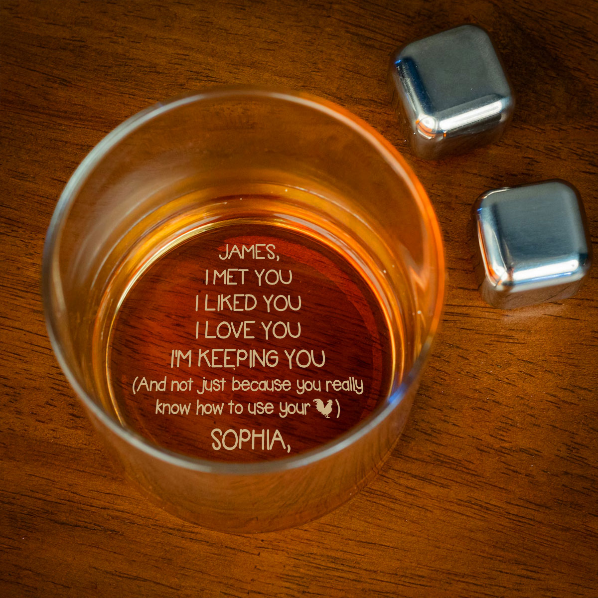 Custom Christmas Anniversary Birthday Drinkware Gifts for Husband • I Love You Not Because - Personalized Engraved Whiskey Glass