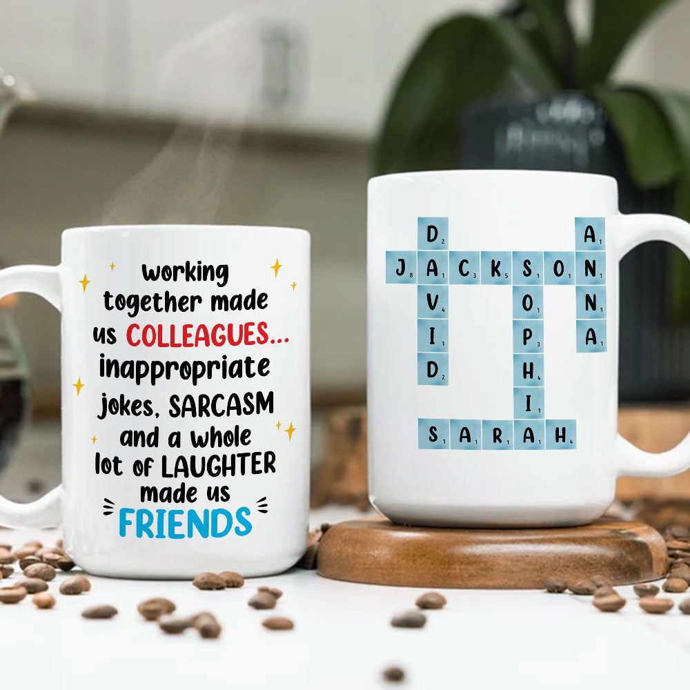 Custom Coworker, Christmas & Birthday Team Appreciation Gift • Not Just Colleagues - Personalized Coffee Mug
