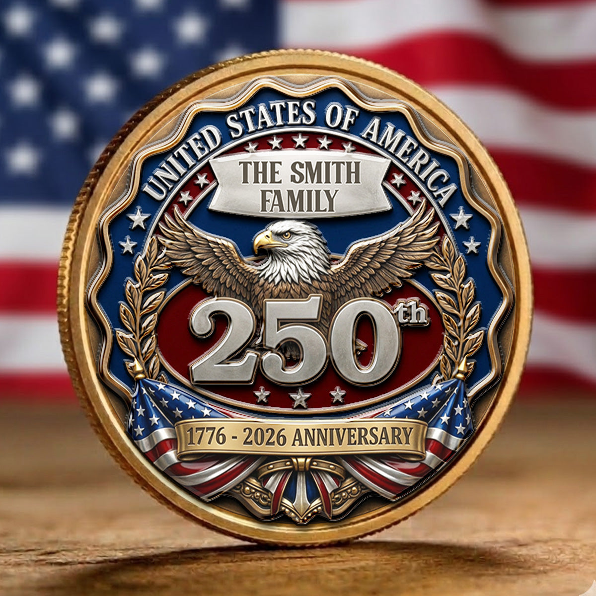 Proud To Be American - Personalized Commemorative Keepsake Coin