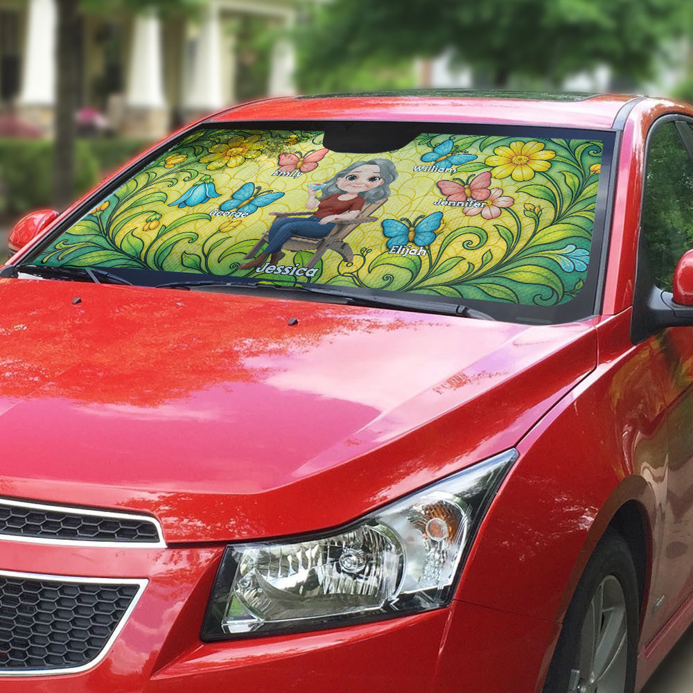 Butterfly Grandma - Personalized Car Sunshade