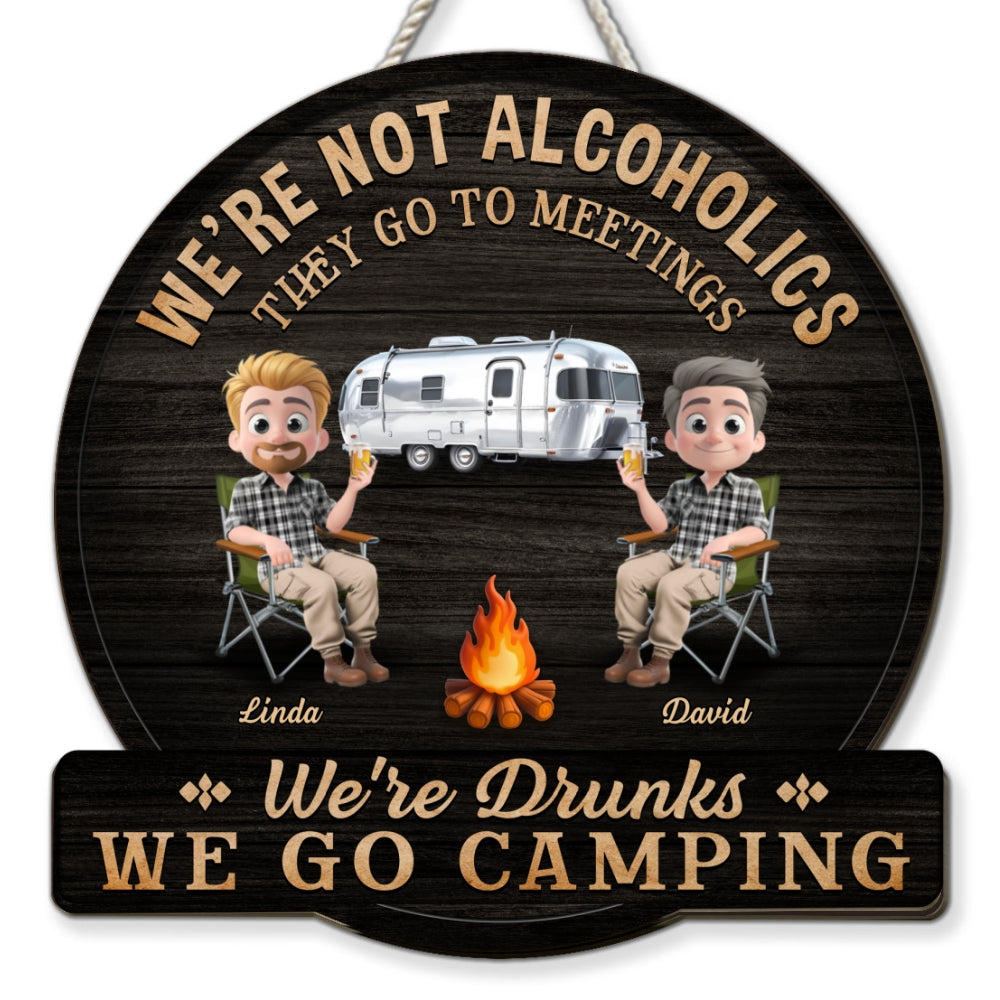Custom Family Summer Backyard, Patio & Porch Decor • Camping Squad For Life - Personalized Wood Sign
