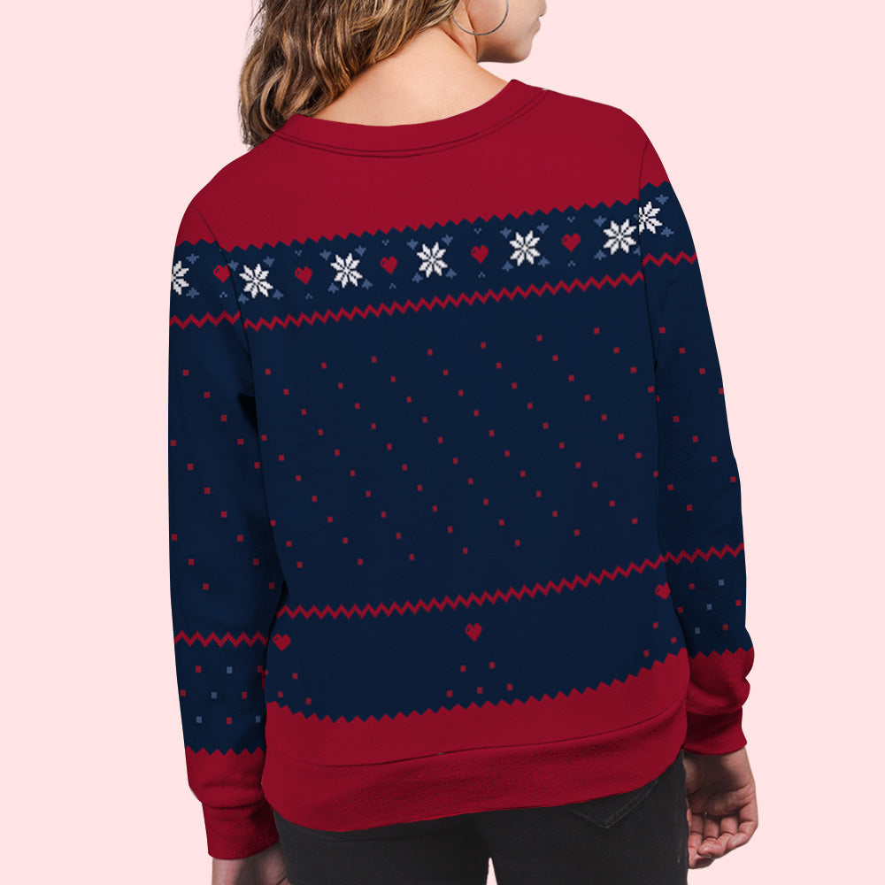 Custom Couple Christmas Sweatshirt, Anniversary Gift • Together Forever Christmas - Personalized All-Over-Print Sweatshirt