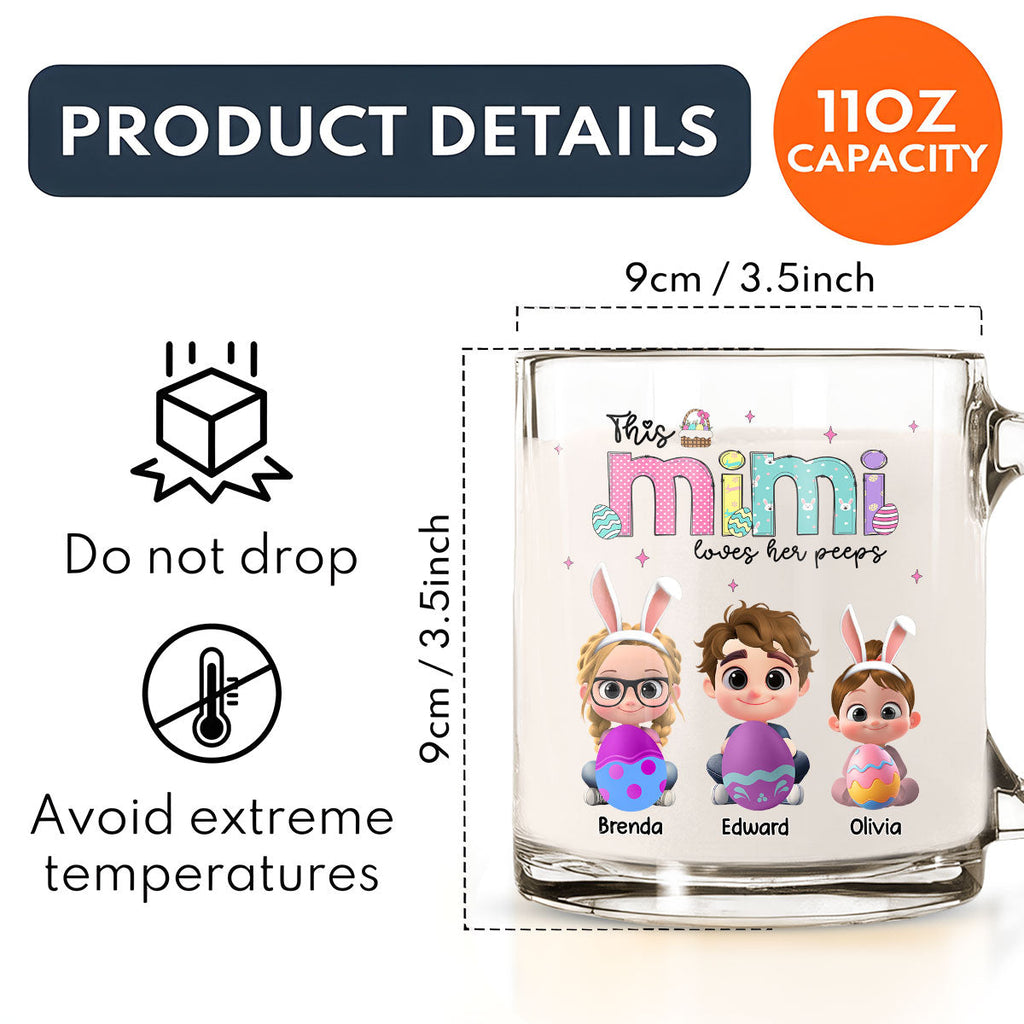 Custom Christmas & Birthday Gift for Mom • This Grandma Loves Her Peeps - Personalized Glass Mug