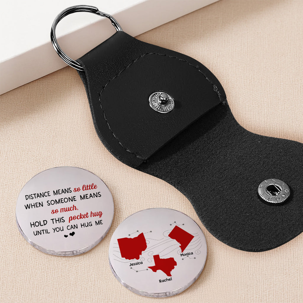 Custom Coin Keychain, Mother's Father's Day Birthday Gift Keepsake • A Hug For You - Personalized Pocket Hug
