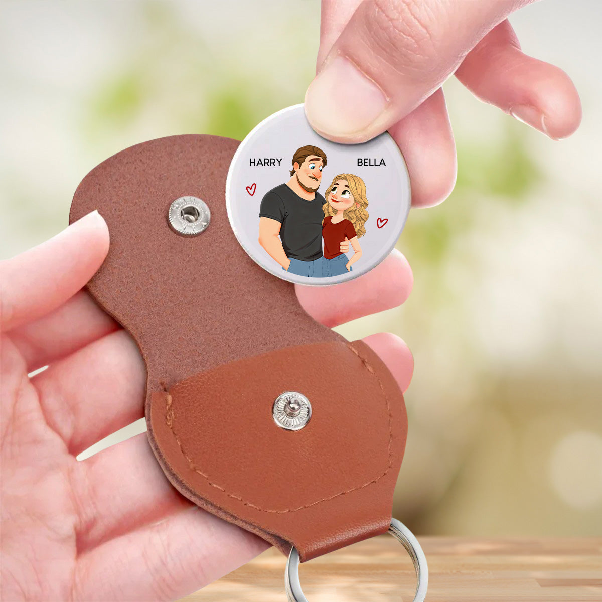 Custom Coin Keychain for Wife, Mother's Day, Anniversary Gifts • My Love My Heart - Personalized Pocket Hug
