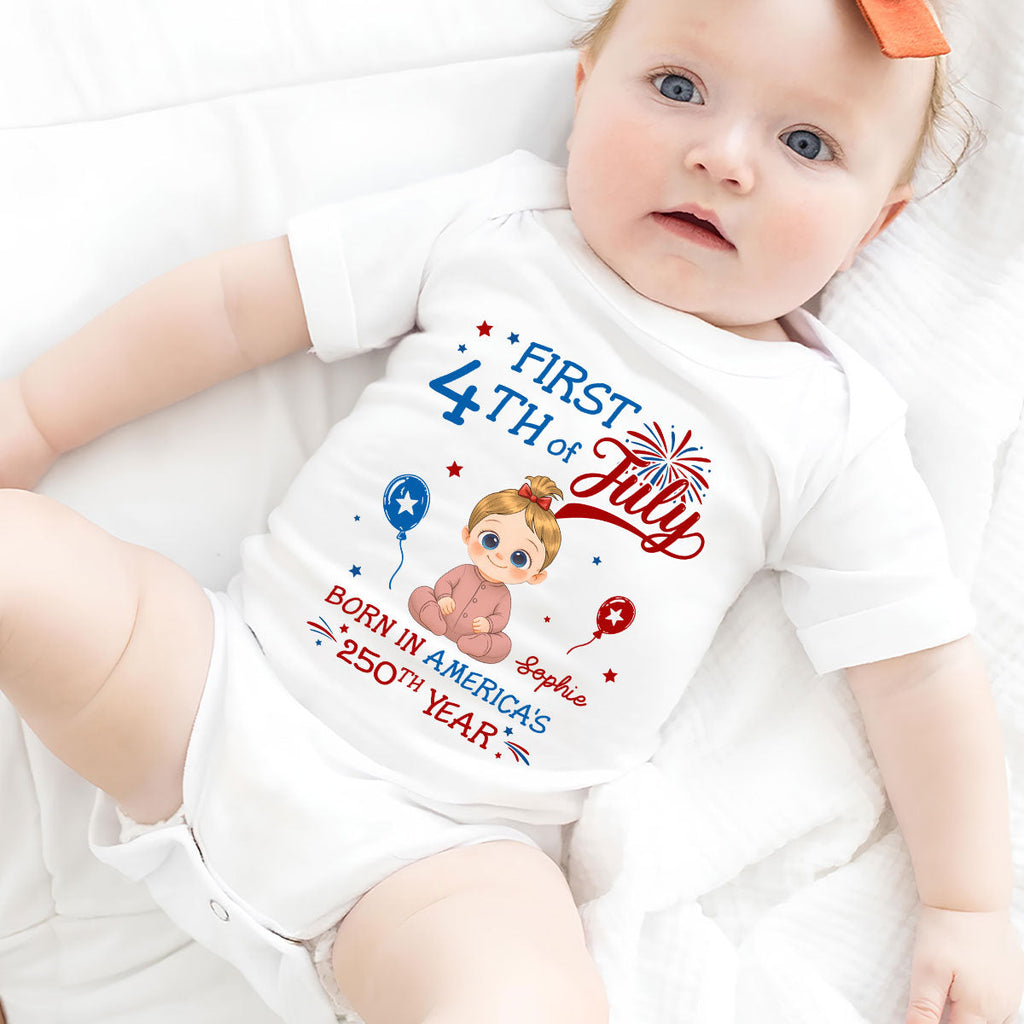 1st 4th Of July - Personalized Baby Onesie