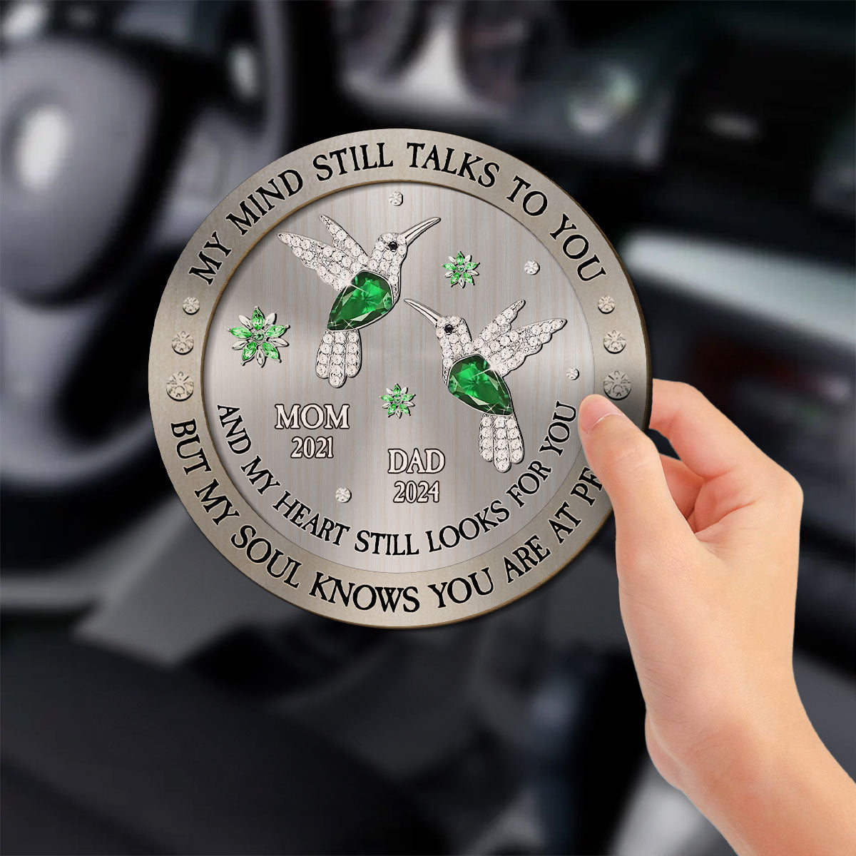 Cardinal Hummingbird My Mind My Heart My Soul - Personalized Car Visor Clip