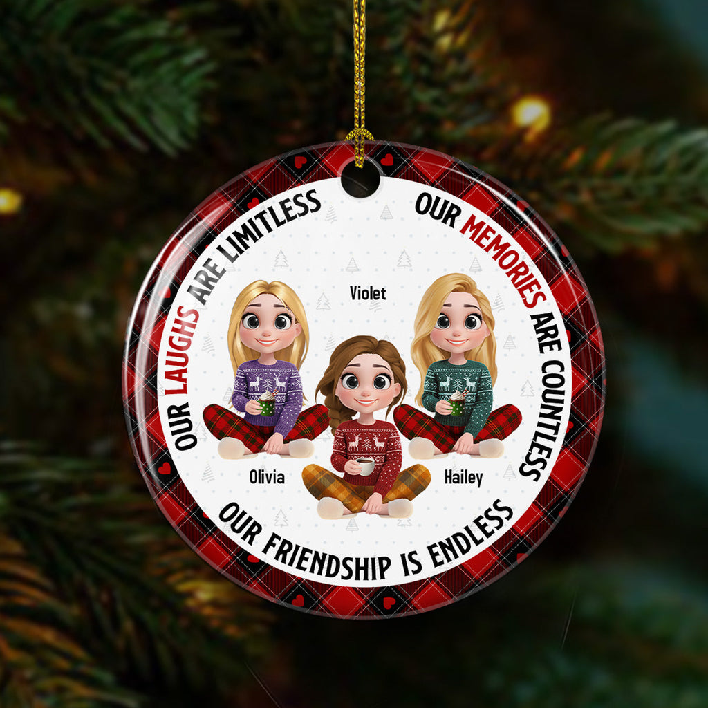 Custom Friendship Christmas Ornament, Best Friend Gift •  We Are Best Friends - Personalized Ceramic Ornament