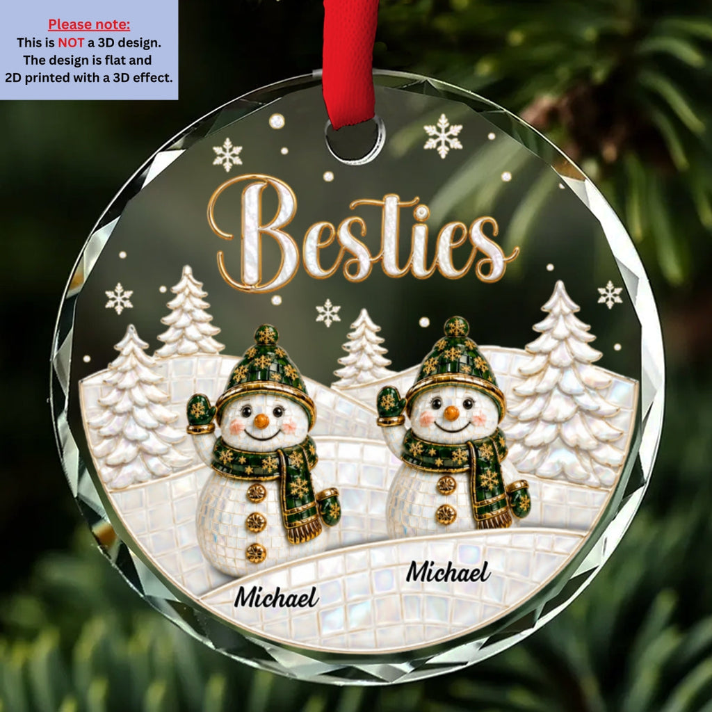 Custom Brothers & Sisters Christmas Ornament •  Forever Connected - Personalized Glass Ornament