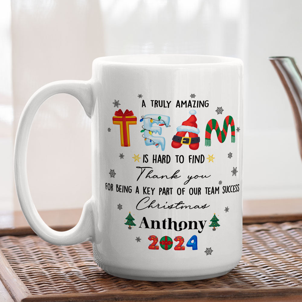 Custom Coworker, Christmas & Birthday Team Appreciation Gift • A Wonderful Crew - Personalized Coffee Mug