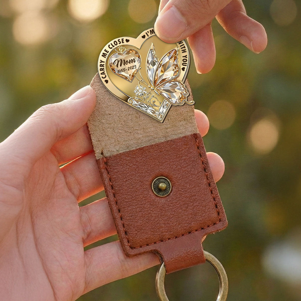 Custom Memorial Coin Keychain, Sympathy Keepsake • The Moment My Heart Changed Forever - Personalized Wooden Pocket Hug