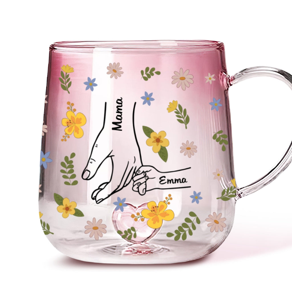 Custom Mother's Day Gift for Mom & Grandma • Best Mom Ever - Personalized Pink Gradient Glass Mug