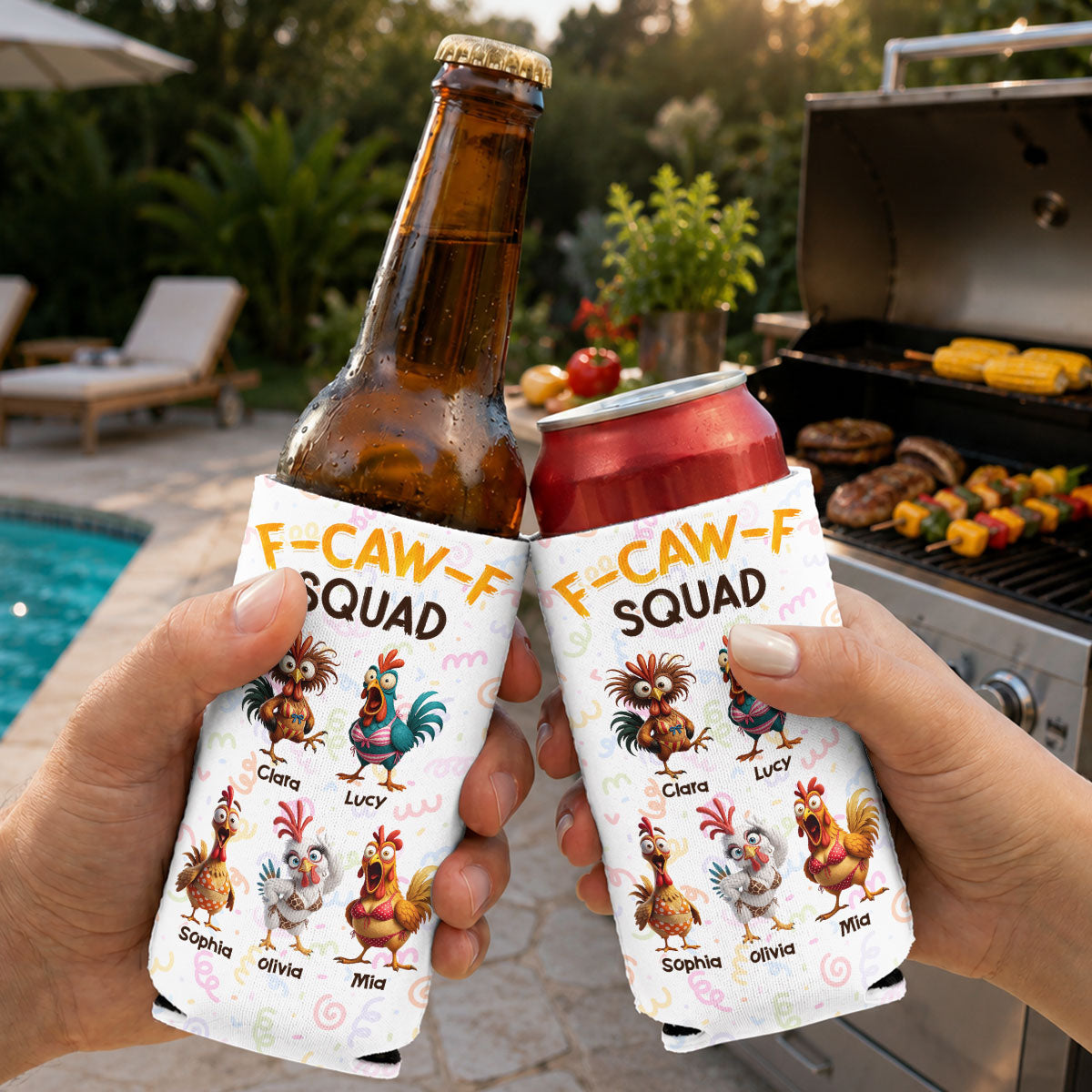 My FCAWF Squad - Personalized Skinny Can Cooler