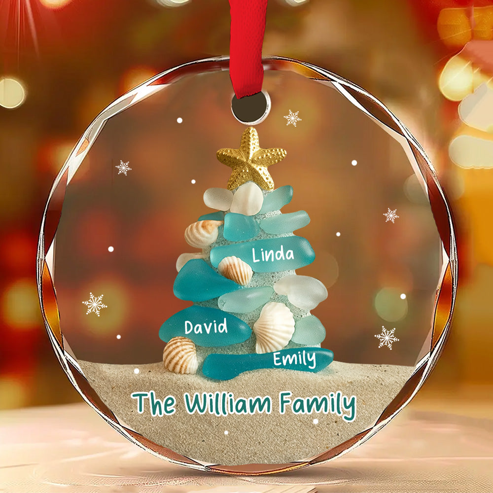 Custom Family Ornament, Christmas Gift for Family Members •  Merry Moments - Personalized Glass Ornament