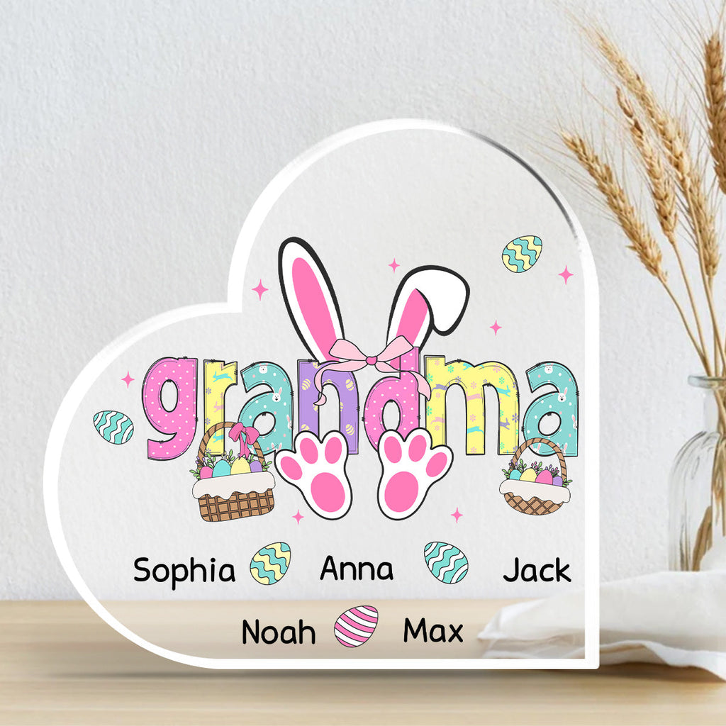 Custom Family Decor, Christmas Birthday Family Keepsake • Easter Bunny Coquette Bow - Personalized Acrylic Plaque