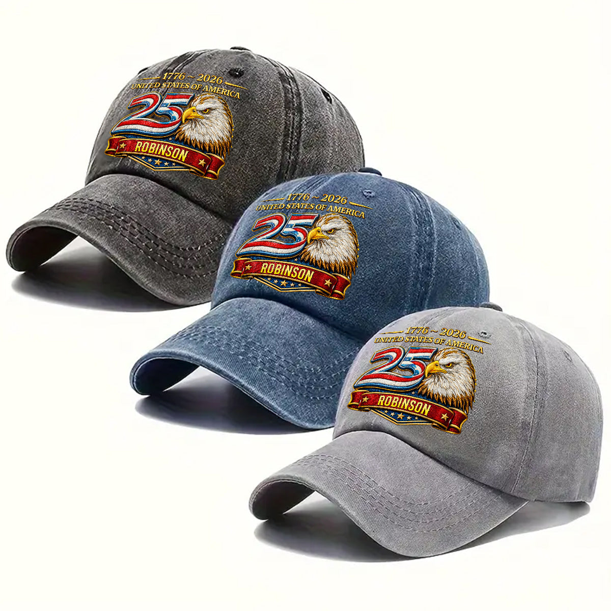 Proud Of Being American - Personalized Vintage Washed Denim Cap