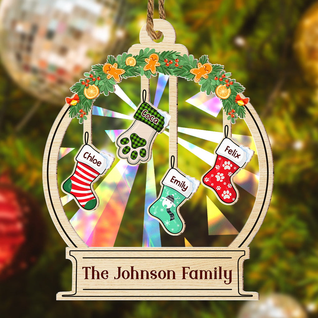 Custom Family Ornament, Christmas Gift for Family Members •  Our Family - Personalized Rainbow Ornament