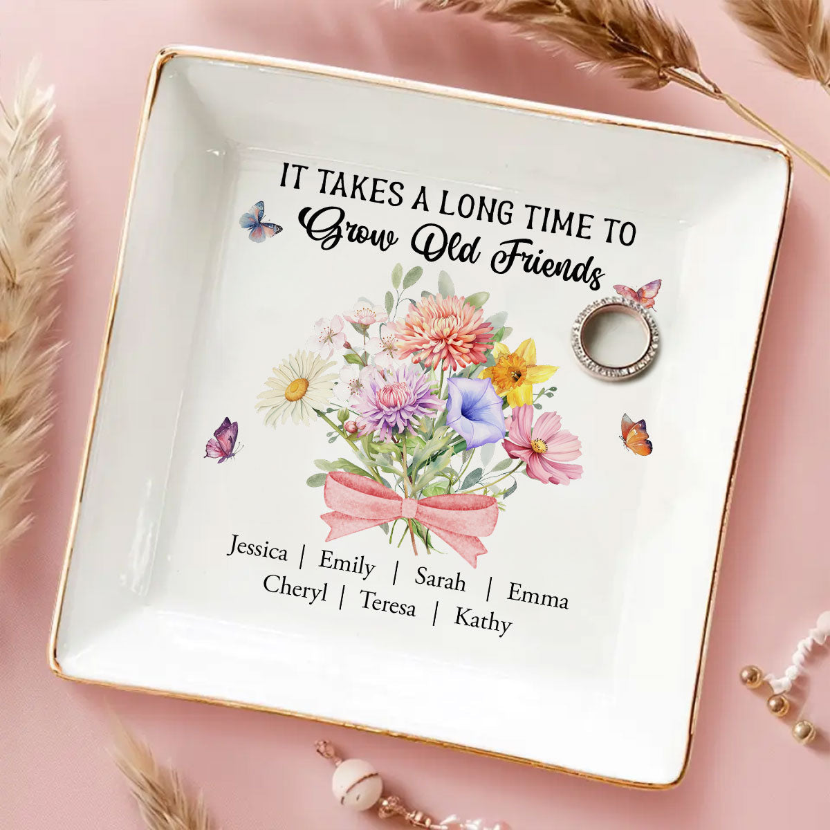 Custom Bestie Trinket Dish, Birthday Christmas Gift For Best Friend • My Best Friend Forever - Personalized Jewelry Dish