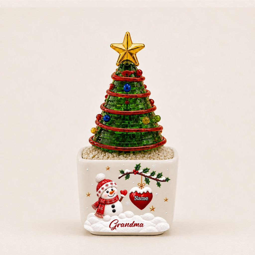 Grandma Love -  Personalized Glass Christmas Tree