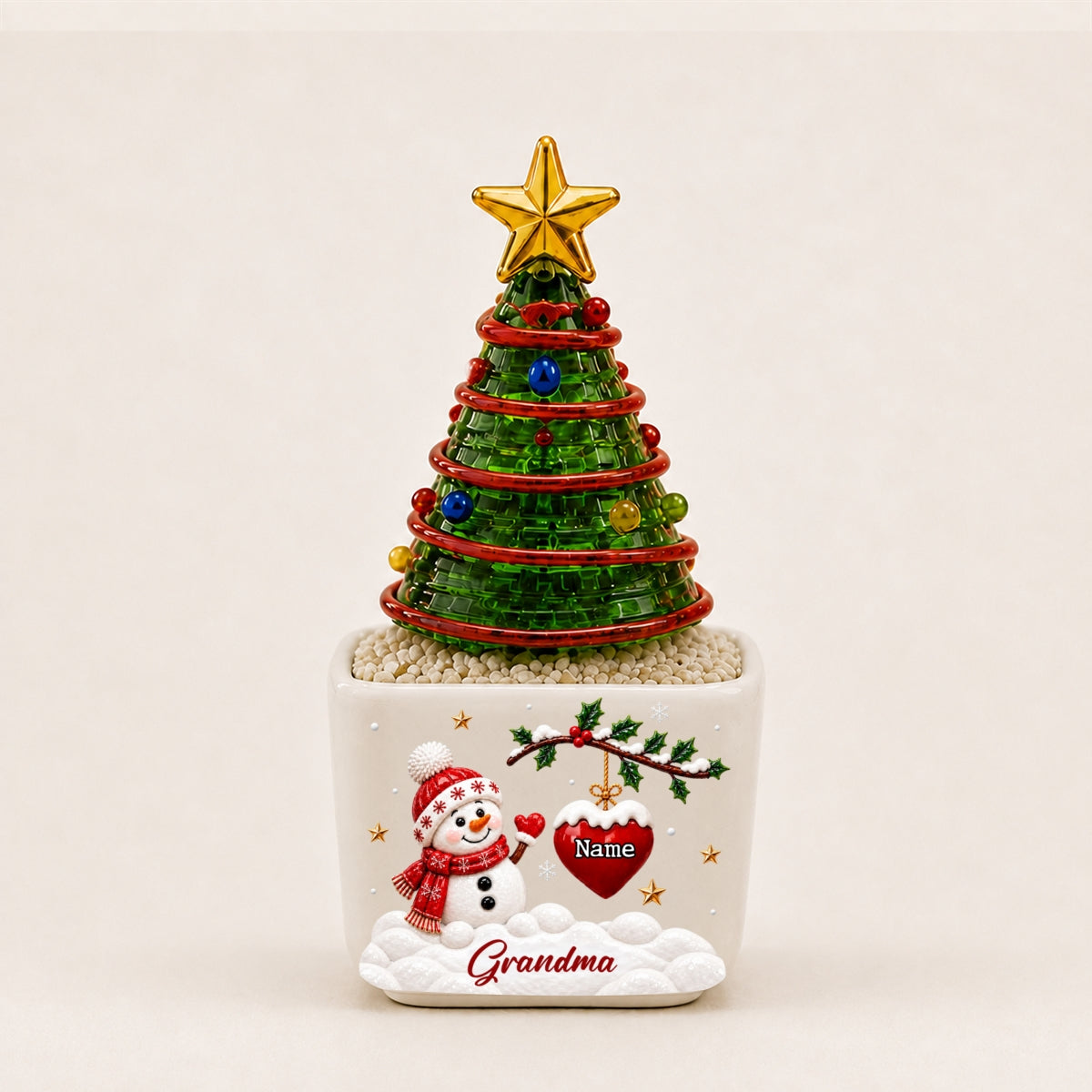 Grandma Love -  Personalized Glass Christmas Tree