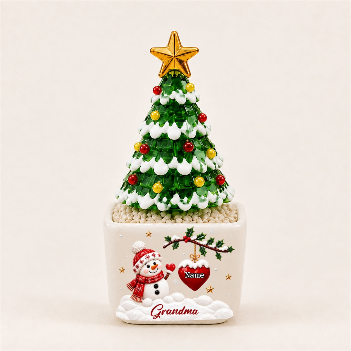 Grandma Love -  Personalized Glass Christmas Tree
