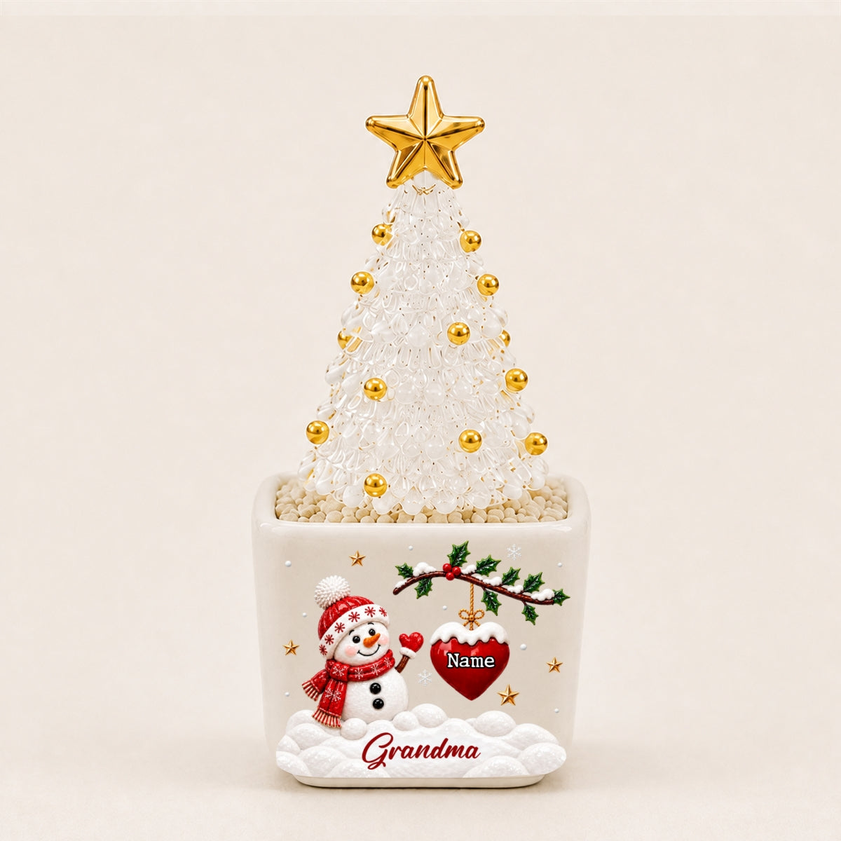 Grandma Love -  Personalized Glass Christmas Tree