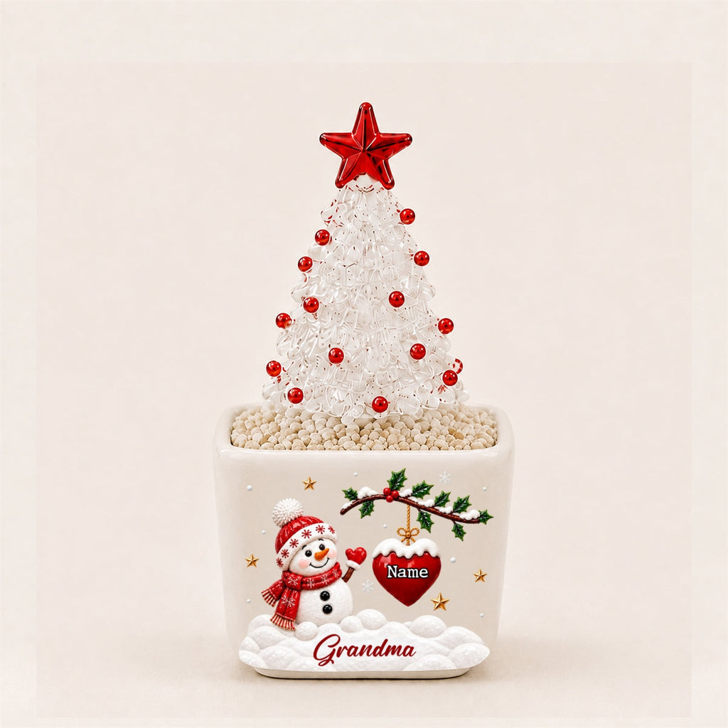 Grandma Love -  Personalized Glass Christmas Tree