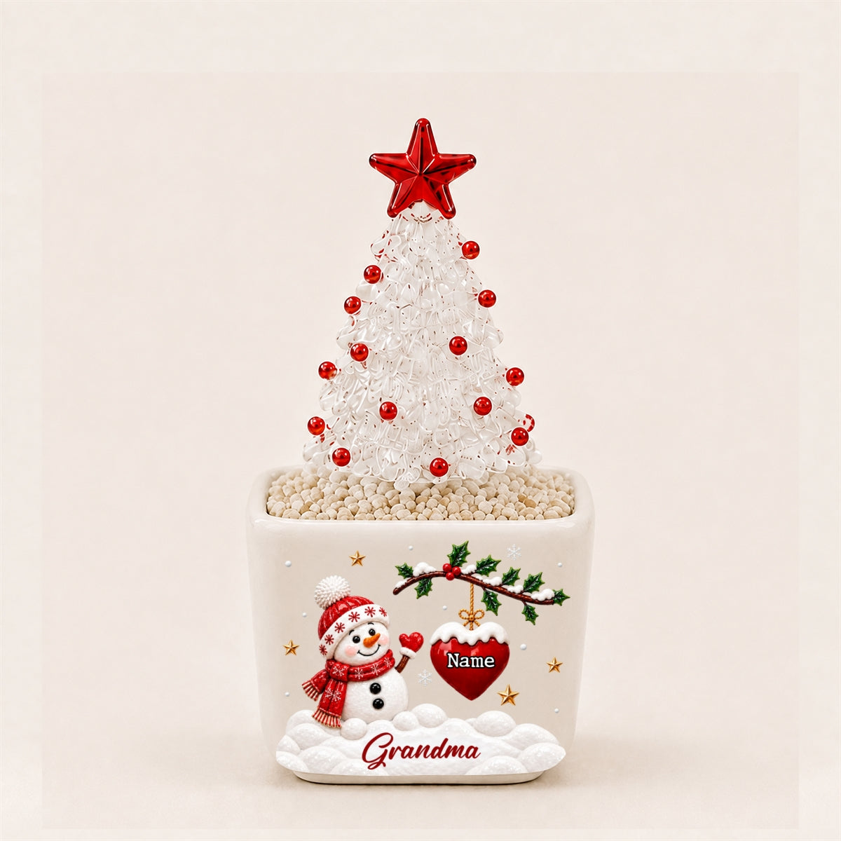 Grandma Love -  Personalized Glass Christmas Tree