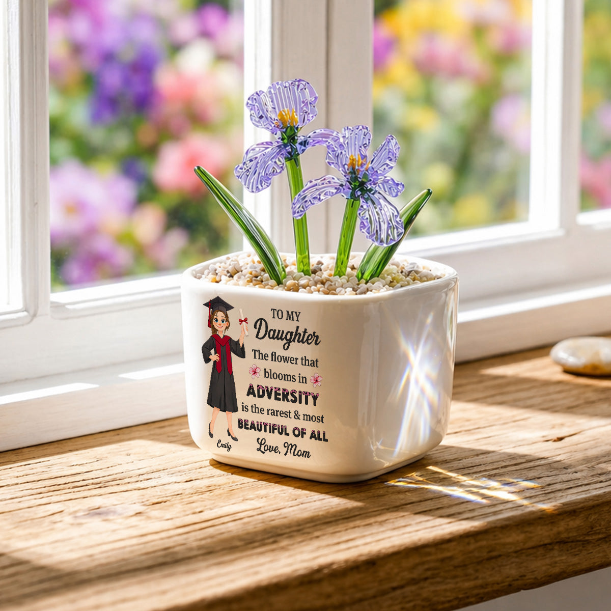 Courage Blooms From Struggle - Personalized Glass Birth Month Flower