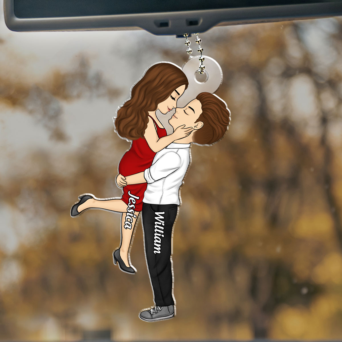 I Love You - Personalized Car Ornament