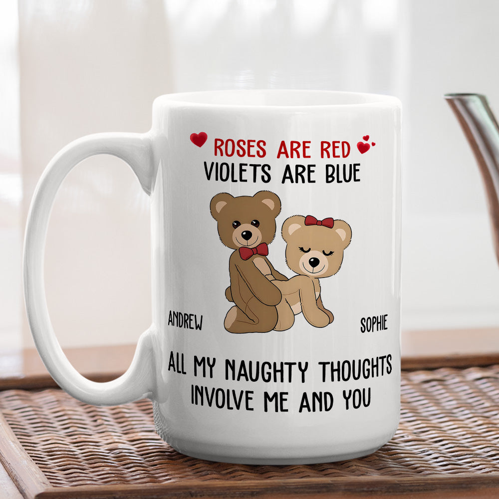 Custom Anniversary Keepsake Gifts For Couple • Naughty Thoughts - Personalized Coffee Mug