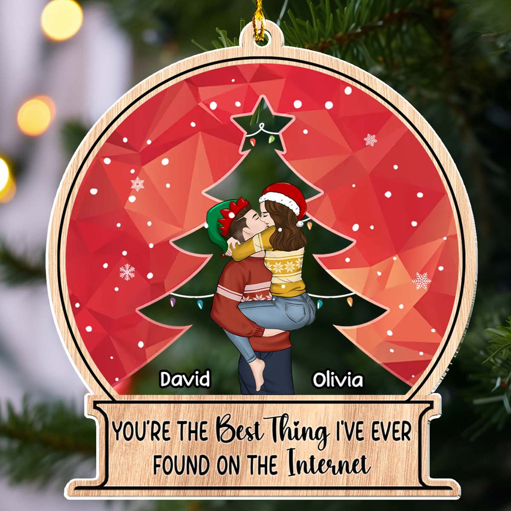 Custom Couple Christmas Ornament, Anniversary Gift •  Couple Christmas 2024 - Personalized Acrylic Ornament
