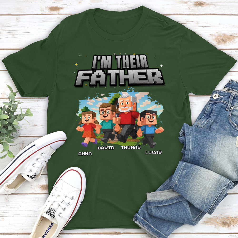 Custom Father's Day, Special Gift for Dad & Grandpa • Dad Power Pixel - Personalized Shirt