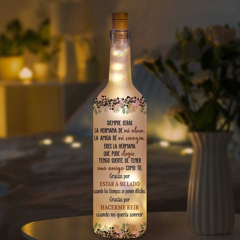Eres Mi Hermana Del Alma – Lámpara De Botella Personalizada