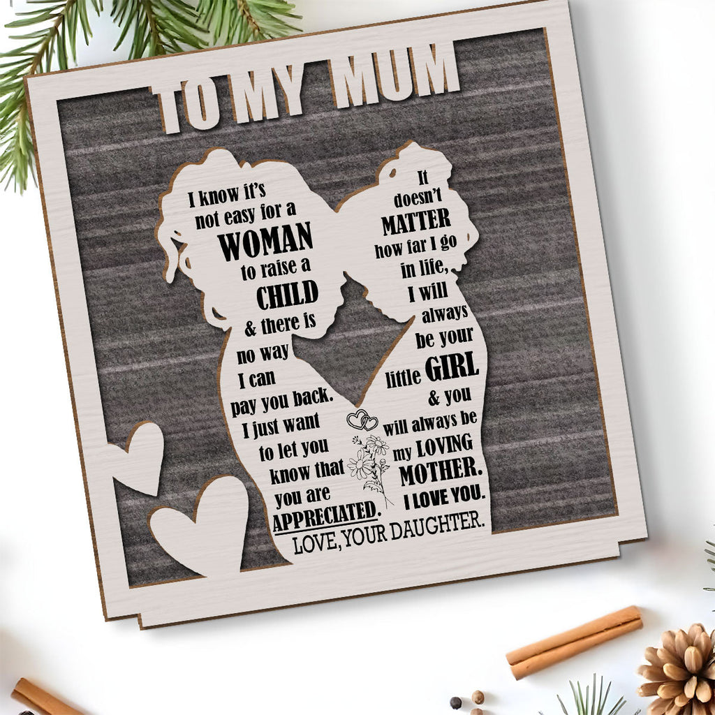 Custom Decor for Mom, Special Gift for Mother • Forever Grateful to Mother - Personalized 2-Layer Wood Plaque With Flat Base