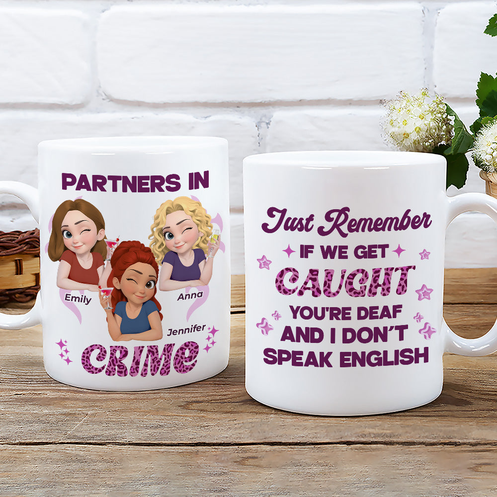 Custom Best Friend, Christmas & Birthday Friendship Keepsake Gift • My Partner In Crime - Personalized Coffee Mug