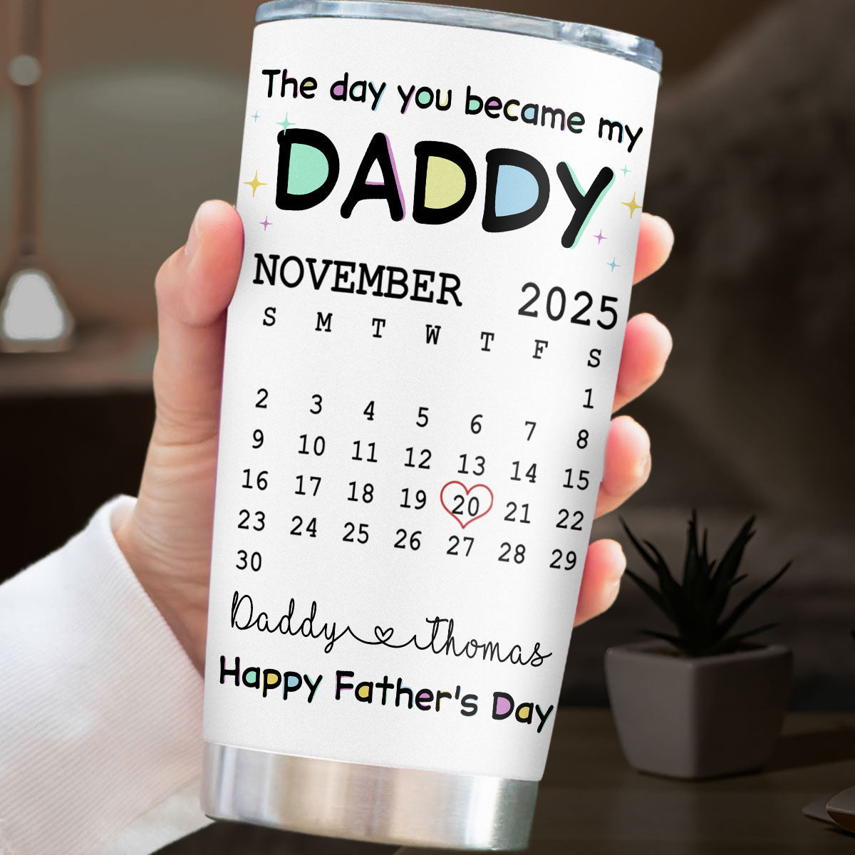 Custom Father's Day Birthday Gifts For Dad • The Day You Become My Daddy - Personalized 3D Inflated Effect Tumbler