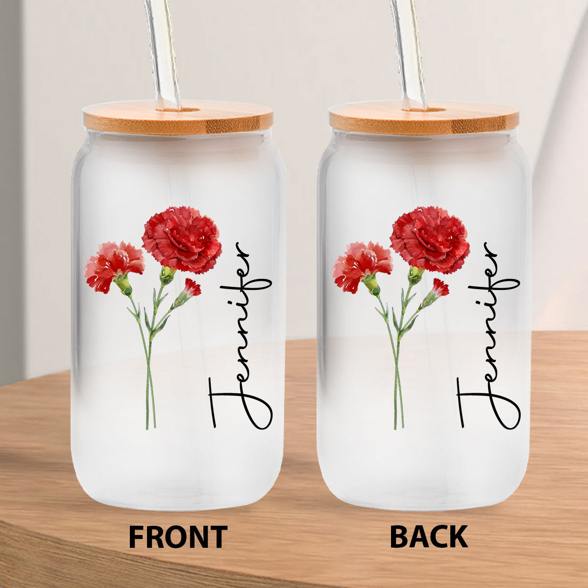 Live Bloom Wildly - Personalized Glass Can